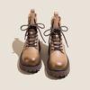 Botas Martin de Suela Blanda para Mujer, Suela Gruesa 2025 Nueva Moda Estilo Británico Botines de Primavera y Otoño, Botines Cortos Negros Versátiles Forrados de Lana de Invierno