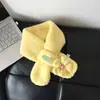 Cachecol Infantil Outono e Inverno Cachecol Quente de Pelúcia Estilo Coreano Moda Menina Protetor de Pescoço Bebê Fofo Super Fofo Flor Tendência