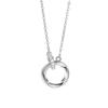 S925 prata esterlina diamante-incrustado Mobius anel geométrico amor clavícula colar moda anel ligado pingente de alta qualidade