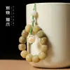 Cadena Corta para Teléfono Móvil con Garra de Gato Pequeña Fresca Quemada al Carbón Lanyard Corto Rosario de Bodhi Weathered Hebilla de Anillo Colgante Anticaída Anticaída