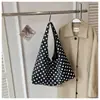 Bolso de Hombro Nuevo Estilo Coreano Ins de Puntos Negros y Blancos 2025 para Mujer, Bolso de Mano Versátil de Moda, Bolsa de Compras con Diseño Único
