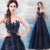 2026 Nuevo Vestido de Verano Azul Deslumbrante con Estrella de Cristal y Diamantes para Cena de Cumpleaños, Reunión Anual, Performance, Anfitrión para Mujeres