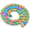 Fabricante de material para accesorios de joyería semiacabados, perlas sueltas redondas, piedra de la vesícula, agujero vertical, amor multicolor plano, hecho a mano, DIY