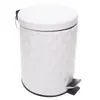 Lixeira Redonda com Pedal Diamond 5L Off White Metal - Lyor