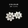 Fivela de Flor com Strass de Diamante Brilhante Botão de Moda Retro de Metal em Forma de Flor Fivela Decorativa para Terno Botão de Alto Padrão para Casacos de Pele