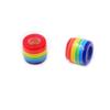 Cuentas de Agujero Grande Arcoíris Resina Rayas Color Mezclado Cuentas Cubeta Adornos para la Cabeza Pulsera Cuentas Dispersas Niñas DIY Accesorios de Mano para Niños