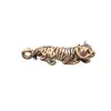 Miniatura de ornamento de tigre de cobre, tigre do zodíaco de latão maciço, peça de mão de cobre, pingente de tigre de cobre, escultura de cobre antiga, peça de cobre vintage