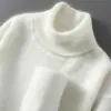 Suministro Transfronterizo de Suéter de Punto Holgado de Lana 100% Pura para Hombre con Cuello Alto, Prendas de Punto Base de Cachemir para Negocios Casual