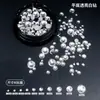 Diamantes Pequeños Redondos de Fondo Plano, Diamantes Blancos de Fondo Plano, Pegatinas Redondas Pequeñas de Vidrio Transparente, Joyería de Diamantes para Uñas Hecha a Mano DIY Checa