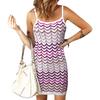 Vestido de tirantes espagueti estilo europeo y americano 2026 para mujer, nuevo modelo de verano, vestido suéter ajustado multicolor a rayas transfronterizo