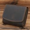1058 Tarjetero para Estudiantes Hombre y Mujer Cuero Genuino Cuero Crazy Horse Billetera de Piel de Vaca Mini Billetera para Monedas de Verduras para Madres Billetera