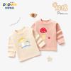 Tops de Otoño para Niñas, Camisetas de Manga Larga para Bebé, Camisetas Básicas de Algodón Puro para Niño, Ropa para Niño Pequeño con Dibujos Animados y Cuello Redondo, Primavera y Otoño