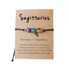Pulseras Populares Transfronterizas de las 12 Constelaciones y los Ocho Planetas Tejidas a Mano para Hombres y Mujeres, Pulseras de Piedra Natural Negra Mate