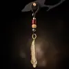 Llavero de Arowana de Latón Puro Tejido a Mano Colgante Pequeño Colgante Colgante Tendencia para Hombre Pez Residual Cada Año
