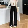 Pantalones de Maternidad Otoño Invierno 2026 Nuevo Hebilla de Nariz de Cerdo Cordón Pantalones de Pierna Ligeramente Acampanada Soporte para la Barriga Cintura Suelta Caída Adelgazantes Ropa de Abrigo