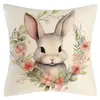 Nueva funda de almohada de Pascua transfronteriza con letras impresas, funda de cojín para sala de estar, funda de almohada para sofá de decoración navideña