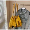 Bolso de Hombro Impermeable de Nailon con Cordón Estilo Japonés 2025 Nuevo para Viaje Casual Versátil de Gran Capacidad Cruzado