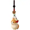 Chaveiro Pingente Escultura em Madeira Artesanal Criativa Corgi, Decoração Fofa de Bolsa para Cachorro Pet, Presente para Amigos