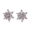 Nuevos pendientes de botón de flor grande tridimensional de moda incrustados con diamantes de imitación, pendientes de diseño de pétalo brillantes de alta calidad, lote de pendientes