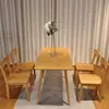 Conjunto de mesa de comedor y sillas nan bambú moderno y sencillo, mesa de comedor rectangular para casas pequeñas, una mesa y cuatro sillas