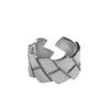 Anillo de Moda Retro para Niña Plata Tailandesa Envejecida Abierto Ajustable Textura Anillo para Dedo Índice Joyería de Estilo Europeo y Americano para Mujer
