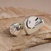 Anillo Metálico Retro Irregular Plegado Estilo Transfronterizo Europeo y Americano Diseño de Nicho Anillo para el Dedo Lujo Ligero Sensación de Alta Gama Joyería para la Mano Mujeres