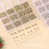 Bestseller transfronterizo: Cuentas redondas de plástico CCB doradas electroplateadas y perlas en una caja de 12 compartimentos para cadenas de teléfono, pulseras y accesorios DIY al por mayor