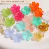 Perforado Color Degradado Flor de Cerezo Estampado en Oro Cinco Pétalos Creativo Acrílico Accesorio Parche DIY Pendientes Llavero