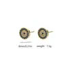 Brincos de hip-hop da moda para homens, com cravação pavé completa de micro zircônias cúbicas, banhados a ouro e um novo design transfronteiriço, disponíveis para atacado
