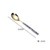 Ins estilo coreano imitação de grão de madeira Dourado faca garfo colher conjunto de cinco peças conjunto de talheres de aço inoxidável faca de bife garfo colher colher de café