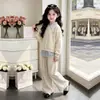 Conjunto de Dos Piezas de Sudadera Holgada Fina de Manga Larga y Pantalones, Casual y Elegante, para Niñas, Moderno para Primavera y Otoño, Adecuado para Estudiantes de Secundaria
