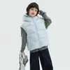 Chaleco de plumón para niños, nuevo modelo estilo coreano, para niños y niñas, engrosado con capucha, 90% plumón de pato blanco, chaleco acolchado, moderno
