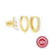 Conjunto de Brincos Assimétricos de Diamante em Prata de Lei S925 para Uso Diário Brincos para Mulheres Europeus e Americanos Mais Vendidos Clássicos