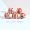 Esmalte de flor pequeña sandía cuentas de cerámica agujero recto cuentas de colores calabaza cuentas de porcelana accesorio para pulsera material joyería pequeña