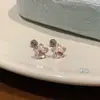 Brincos de Tarraxa Brilhantes com Diamante de Novo Estilo, Joia de Orelha com Corte Rosa para Mulheres, Brincos de Zircônia Exquisitos de Alta Qualidade no Atacado