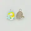 Pingente de Pintura a Óleo Jardim de Monet Flor Colorida Borboleta Pérola Artificial Liga Acessórios Colar Brincos DIY Pingente de Joia