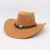 Cinturón de Piel de Vaca Sombrero de Vaquero Occidental para Hombres y Mujeres Primavera y Otoño Viajes al Aire Libre Montañismo Sombrero para el Sol Pradera Fotografía Sombrero para Montar a Caballo