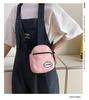 Bolsa de lona estilo coreano bolsa de ombro casual feminina estilo formal lona estilo preguiçoso simples bolsa de desenho animado crossbody bolsa pequena