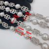 Corrente de liga de pérolas com diamantes incrustados com palavra B duplo, acessórios para roupas, pulseira de cintura, sapatos, corrente decorativa, produtos semiacabados