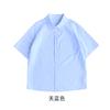 Camisa de algodón puro de manga corta de verano para hombre y mujer, nueva, de color liso, estilo literario, tipo cárdigan suelto, con estampado ligero.
