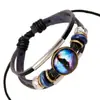 Joias punk Nova Hora pulseira de gema joias de exportação de comércio exterior pulseira de couro trançado pulseira de couro de vaca