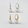 Pendientes de perla Shi Jia de plata S925, diseño de nicho en forma de C, pendientes únicos de alta gama