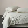 Estilo de Casa de Campo Rústica, Funda de Edredón de Algodón y Lino Sin Teñir con Botones de Coco, Juego de Cama con Sensación Relajada, Ropa de Cama de Cuatro Piezas Wabi-Sabi de Alta Gama