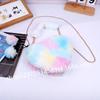 Fornecimento Transfronteiriço de Novas Bolsas de Pelúcia Imitação de Pelo de Coelho para Outono e Inverno, Bolsas de Mão e Ombro, Bolsas Fofas de Pelúcia em Forma de Coração