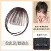 Peluca de Cabello Humano Real, Flequillo Francés Estilo Aire, Flequillo Ultra-Delgado para la Frente, Flequillo Falso de Verano Ligero y Moderno