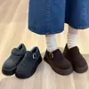 Novos Sapatos de Algodão Birkenstock 2026 para Mulheres, Slip-Ons de Lã para o Inverno, Mocasins Populares com Solado Grosso para Aumentar a Altura e Manter Aquecida para Mulheres