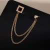Moda Europeia e Americana Coroa Corrente Masculina Broche Acessório de Terno Personalidade Casaco de Noite Franja Emblema Atacado