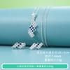 Mil cores folha S925 prata esterlina três fileiras pedra zircão pingente brincos terno simples comércio exterior AliExpress terno all-matching