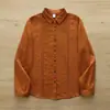 Colección Otoño 2026: Camisa cárdigan de manga larga para mujer, estilo japonés, con botones de colores y adornos de encaje, de doble capa de gasa