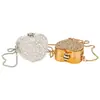 Mini Bolsa de Corrente com Coração de Strass, Bolsa de Festa de Nicho de Luxo, Bolsa Transversal Exquisita com Strass, Bolsa Pequena Versátil para Mulheres